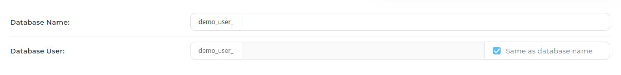 DirectAdmin Database Name